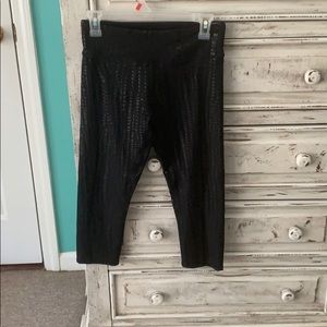 Fabletics black snake skin carpi leggings.